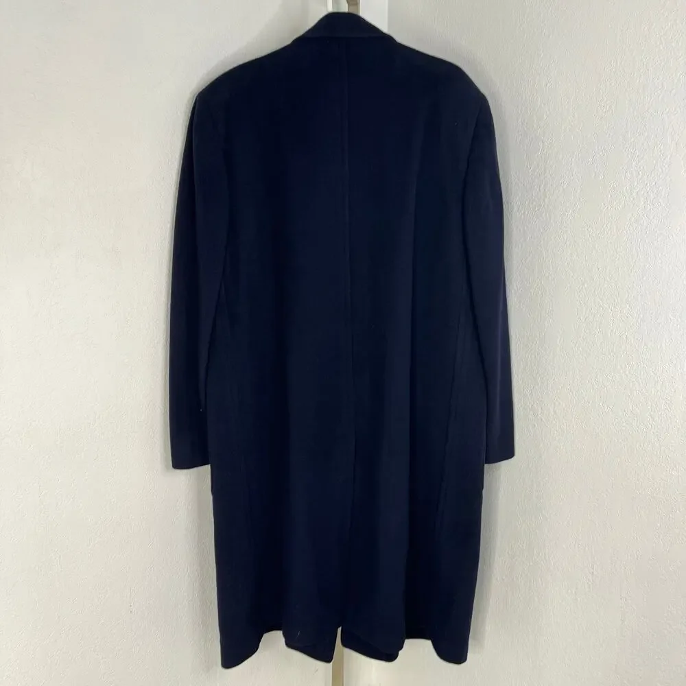 Vintage Men’s 100% Cashmere Navy Coat Overcaot Hart Schaffner & Marx